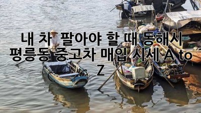 내 차, 👋 팔아야 할 때? 동해시 평릉동 중고차 매입 시세 A to Z! 🚗💨