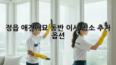정읍 애견/애묘 동반 이사, 청소 추가 옵션!